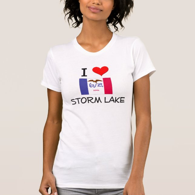 Camiseta Eu amo o LAGO Iowa da TEMPESTADE (Frente)