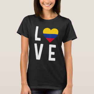 Camiseta Eu amo o mapa do orgulho colombiano na Colômbia, S