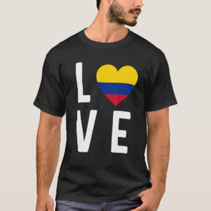 Camiseta Eu amo o mapa do orgulho colombiano na Colômbia, S