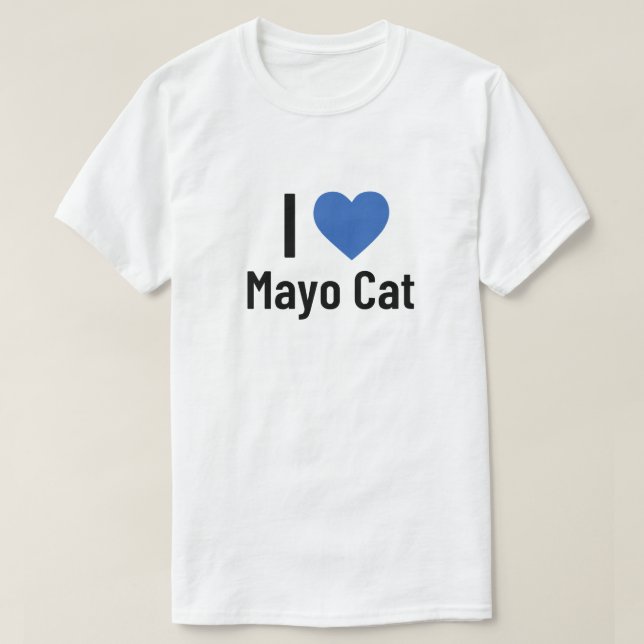 Camiseta eu amo o Mayo Cat (Frente do Design)