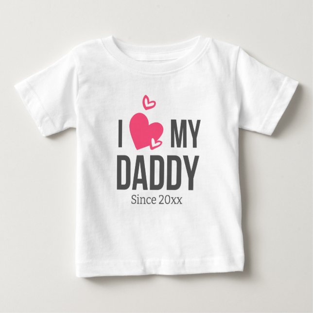 CAMISETA EU AMO O MEU BEBÊ PAI ROUPAS TEXTO PERSONALIZADO (Frente)
