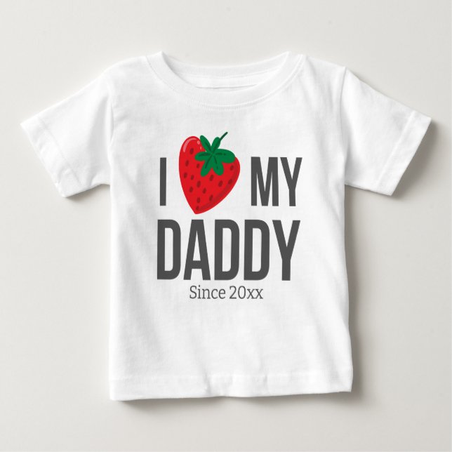 CAMISETA EU AMO O MEU BEBÊ PAI ROUPAS TEXTO PERSONALIZADO (Frente)