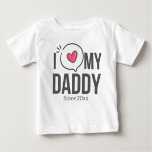 CAMISETA EU AMO O MEU BEBÊ PAI ROUPAS TEXTO PERSONALIZADO