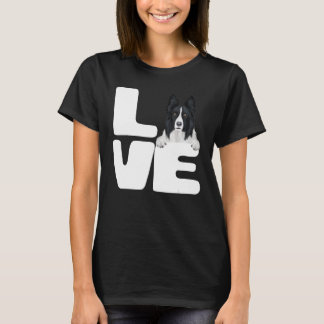 Camiseta Eu Amo O Meu Cachorro Collie Da Fronteira Mais 1