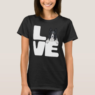 Camiseta Eu Amo O Meu Cachorro Collie Da Fronteira Mais 1
