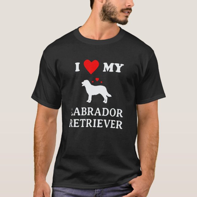 Camiseta Eu Amo o Meu Cachorro Labrador Retriever Design (Frente)
