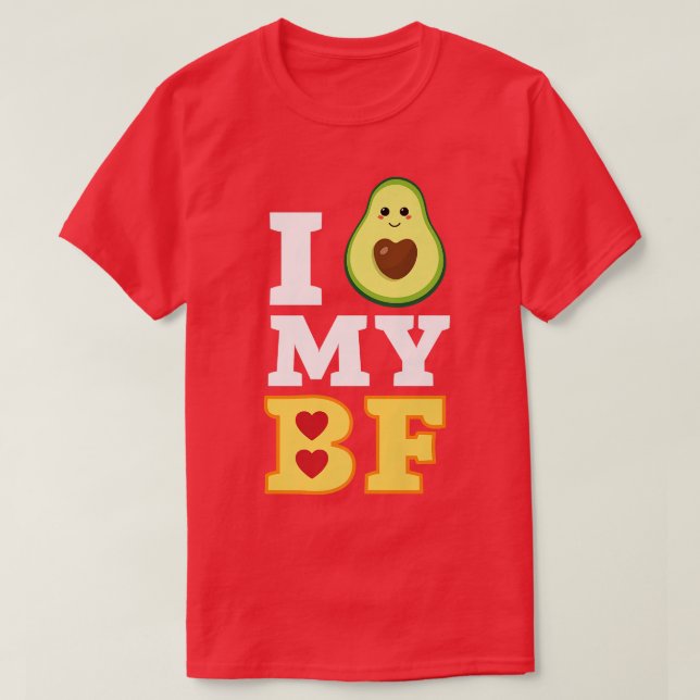 Camiseta Eu Amo O Meu Casal Do Bf Avocado Toast Lover Fu (Frente do Design)