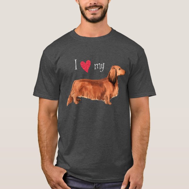 Camiseta Eu Amo o meu Dachshund (Frente)