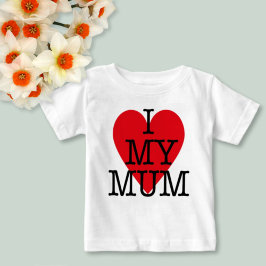 Camiseta Eu amo o meu Dia de os namorados Mãe da Família do
