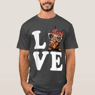 Camiseta Eu Amo O Meu Doberman Bandana Sunvidles