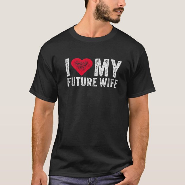 Camiseta Eu Amo O Meu Futuro Casamento Da Mulher Casado (Frente)
