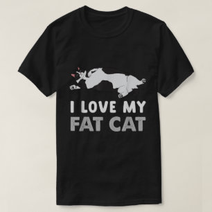 Camiseta Eu Amo O Meu Gato Gordo, Gato, Gatinho De Chubby