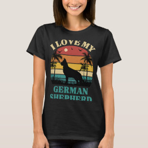 Camiseta Eu Amo o meu German shepherd Cachorro Cachorro Ale