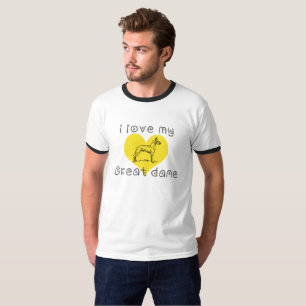 Camiseta Eu amo o meu grande dane