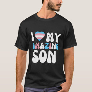 Camiseta Eu Amo O Meu Incrível Filho Trans Pride Heart Lgbt
