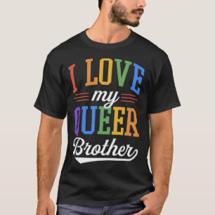 Camiseta Eu Amo O Meu Irmão Orgulho gay Da Filha Bandeira O