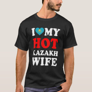 Camiseta Eu amo o meu marido cazaque quente e engraçado pre