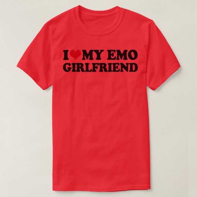 Camiseta Eu Amo O Meu Namorada De Emo (Frente do Design)