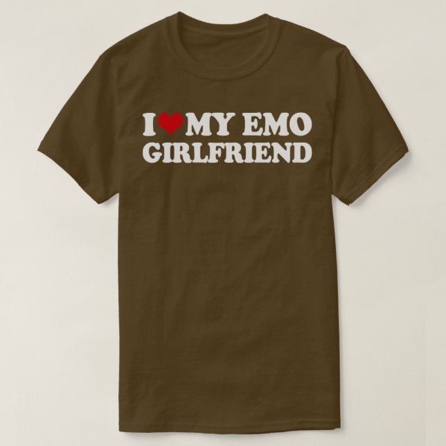 Camiseta Eu Amo O Meu Namorada De Emo 1 (Frente do Design)