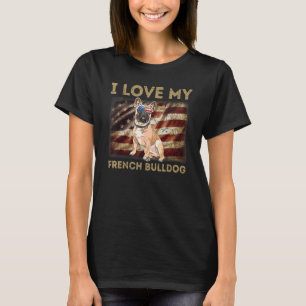 Camiseta Eu Amo O Meu Pai Francês Mamão Mãe A Bandeira Amer