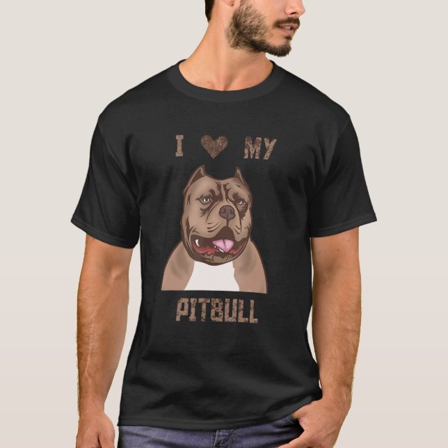 Camiseta Eu Amo O Meu Pitbull (Frente)