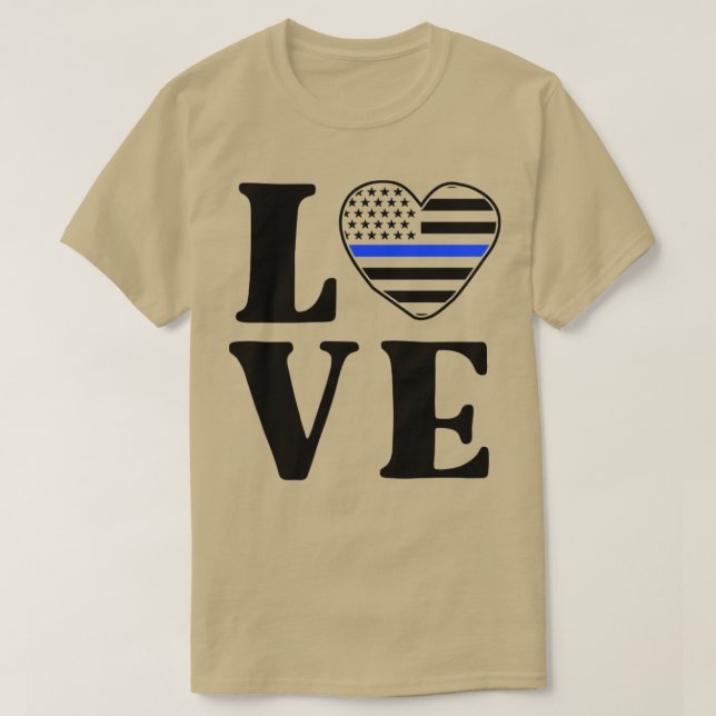 Camiseta Eu Amo O Meu Policial Orgulhento E Policial Thin (Frente do Design)