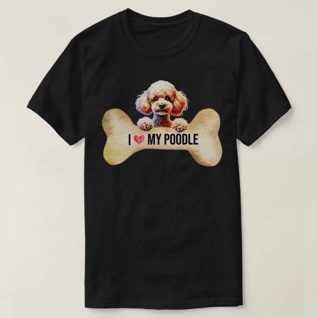 Camiseta Eu amo o meu poodle (Frente do Design)
