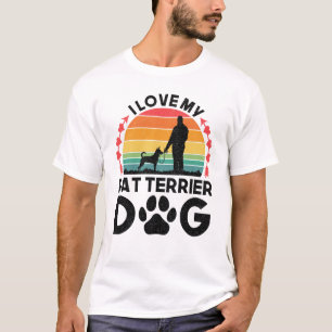 Camiseta Eu Amo O Meu Rato Terrier Dog Retro Vintage