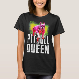 Camiseta Eu Amo O Meu Resgate Pittie Mamãe Pitbull Rainha A