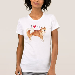 Camiseta Eu Amo o meu Sheepdog Islandês
