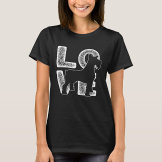 Camiseta Eu Amo o Meu Tema de Cachorro Schnauzer Miniatura