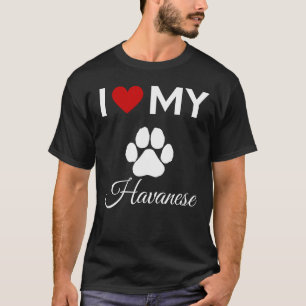 Camiseta Eu amo o meu texto personalizado de cão do Havanês
