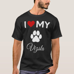 Camiseta Eu amo o meu texto personalizado de cão Vizsla