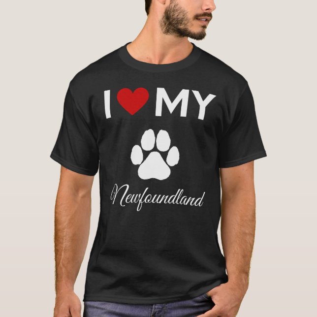 Camiseta Eu amo o meu texto personalizado do cachorro da Te (Frente)