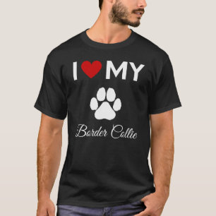 Camiseta Eu amo o meu texto personalizado do cão da Collie