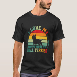 Camiseta Eu Amo O Meu Touro Terrier Cachorro Proprietário P