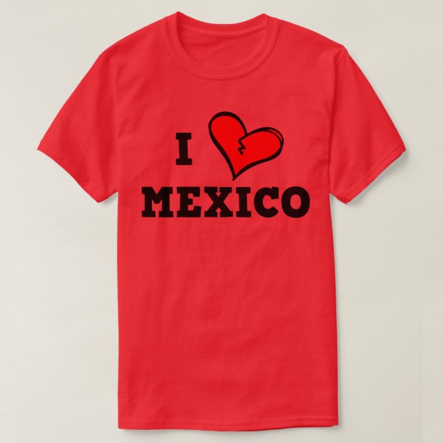 Camiseta Eu amo o México (Frente do Design)