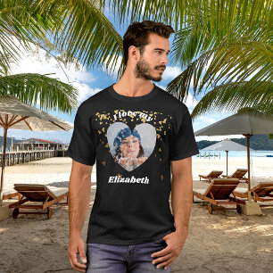 Camiseta Eu amo o nome da foto do coração da minha namorada