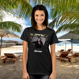 Camiseta Eu amo o nome da foto do meu namorado no coração