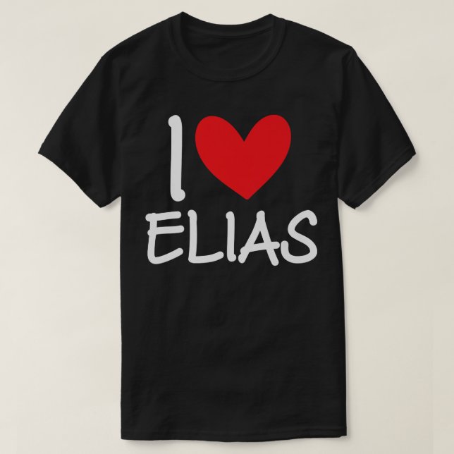 Camiseta Eu Amo O Nome Elias Personalizado Homens Cara Amig (Frente do Design)