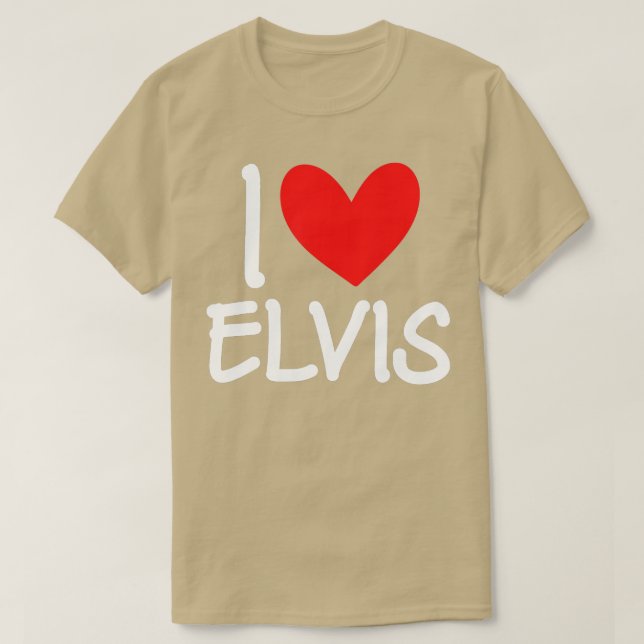 Camiseta Eu Amo o nome Elvis Personalizado Men Cara Amigo B (Frente do Design)