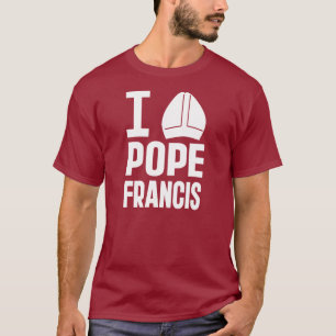 Camiseta Eu amo o papa Francis (o chapéu Pointy)