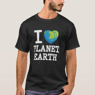 Camiseta Eu Amo o Planeta Globo Terrestre Ambiental