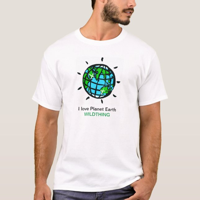 Camiseta Eu amo o Planeta Terra - Natureza Selvagem - Natur (Frente)