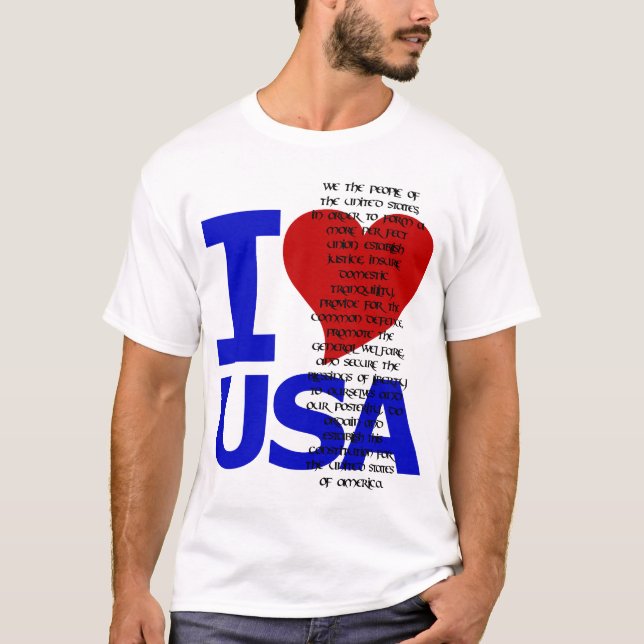 CAMISETA EU AMO O PREÂMBULO DA CONSTITUIÇÃO DOS EUA (Frente)
