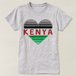 Camiseta Eu amo o Quênia, coração do Quênia