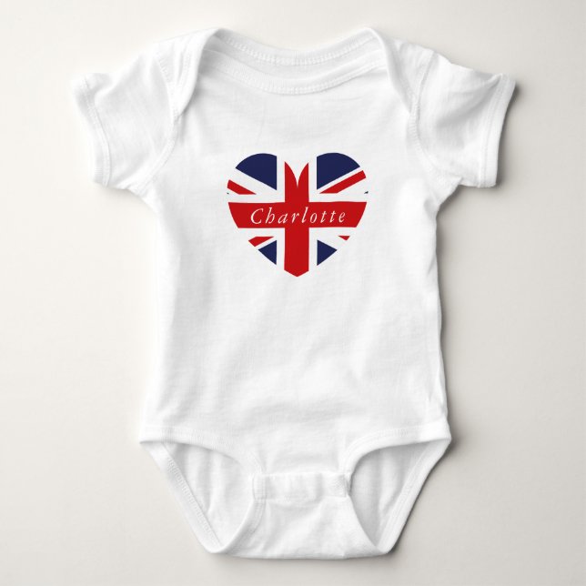 Camiseta Eu amo o Reino Unido Union Jack Flag (Frente)