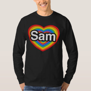 Camiseta Eu amo o Sam. Eu te amo, Sam. Coração