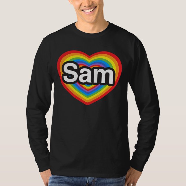 Camiseta Eu amo o Sam. Eu te amo, Sam. Coração (Frente)