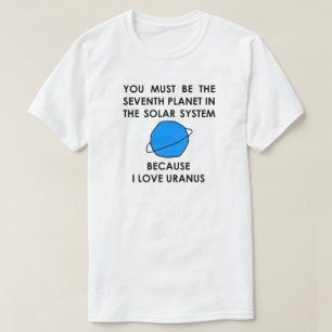 Camiseta Eu amo o sistema solar Uranus do sétimo planeta